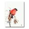 Designart - Red Bullfinch Bird On A Branch - Traditional Canvas Wall Art Print